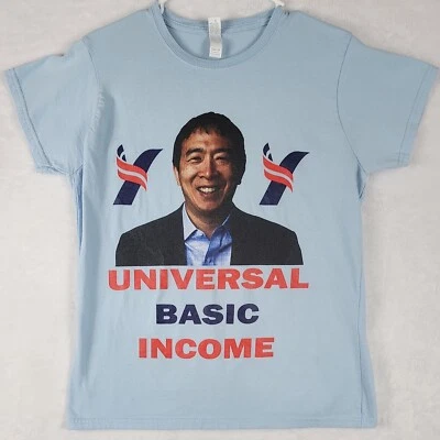 Camiseta Yang 2020 Universal Basic Income para mujer talla pequeña-mediana azul claro mal etiquetada Foto 1 de 4