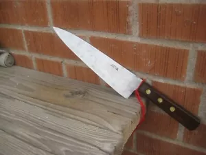 1940s Vintage 10" Blade ** OLD FILE *** Carbon Chef Knife USA - Picture 1 of 10