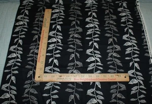 Black Background Leaf Vine Jane Dixon  Andover Fabric Cotton 27" x 42W Fast Ship - Picture 1 of 3