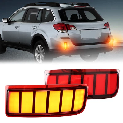 Luces traseras reflectoras LED freno DRL con giro rojo para Subaru Outback 2010-2014 Foto 1 de 4