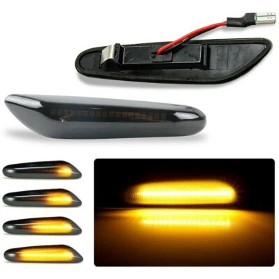 For BMW E90 E60 E82 E46 E88 E92 E91 E93 Smoke Dynamic LED Side Marker Lights set - Изображение 1 из 4