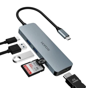6 in 1 USB C Hub Adapter MacBook Pro/Air Ipad Pro Adapter, Laptop - Bild 1 von 7