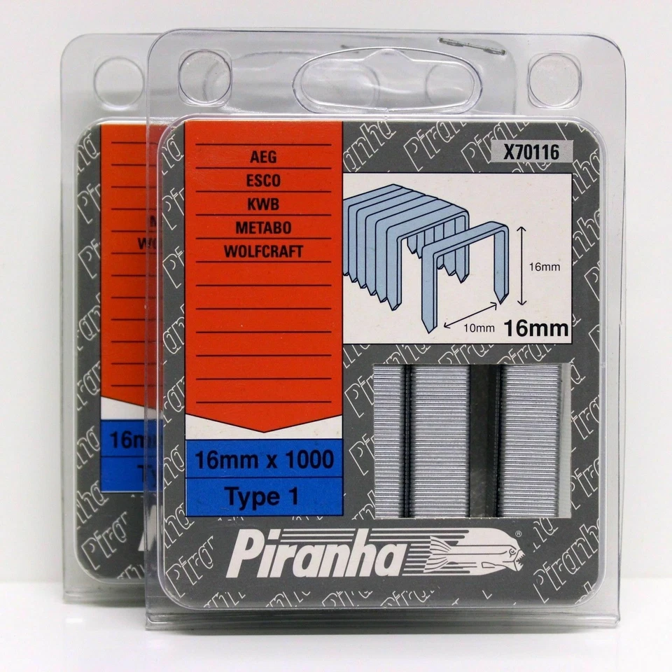 Agrafes Black & Decker X70116 Type 1 16Mm AEG Bosch Metabo Wolcraft (2 Paquets) - Photo 1/1