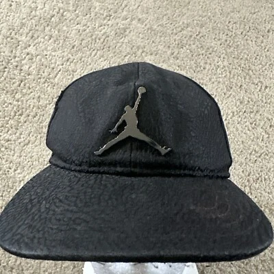 Gorra Jordan Gorra Niño Pequeño Negra Snapback Cemento Elefante Jumpman Logo Y2K Foto 1 de 4