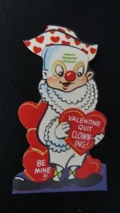 Vintage Clown Valentine Card c. 1950s - Picture 1 of 2