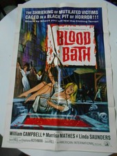 Blood Bath 1-sheet horror movie poster Roger Corman Jack Hill Sid Haig vampire
