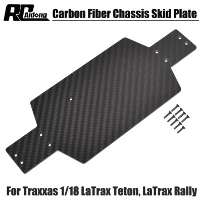 Carbon Chassis Skid Plate for 1/18 Traxxas LaTrax Teton Rally 4WD Monster Truck - Image 1 of 4