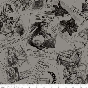 Gray Card Toss 44" fabric from Riley Blake, CD11957-Gray, Mad Masquerade, cotton - Picture 1 of 1