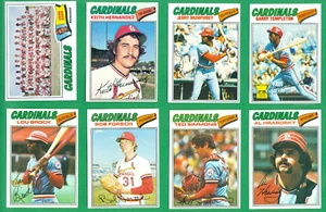 1977 TOPPS ST LOUIS CARDINALS TEAM SET NM BROCK HERNANDEZ HRABOSKY SIMMONS - Picture 1 of 3