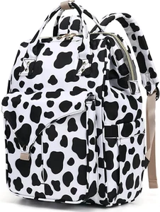 Cow Print Laptop Backpack College School Backpack Bookbags Nurse Backpacks Trave - Picture 1 of 12