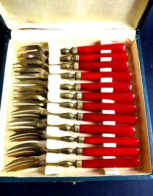 12 fourchettes à dessert bakelite fork 1930  - Photo 1/4