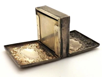 ANTIGUO WHITING MFG. CAJA DE DOBLE SELLO DE PLATA ESTERLINA REPOUSSE ~4236~ Foto 1 de 4