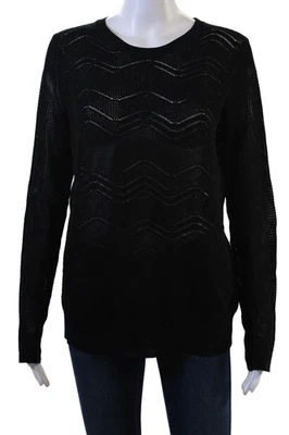 Suéter Pullover Vince Unisex Negro Cuello Redondo Mezcla Algodón Talla M Foto 1 de 4