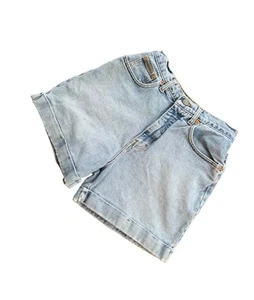 Vintage CK Calvin Klein Light Blue Wash Cuffed Mom Denim Jean Shorts Size 10  - Picture 1 of 8