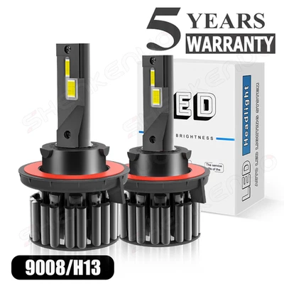 2X H13 9008 Super Bright LED Headlight Bulbs Kit 660000LM 6000K White Hi-Lo Beam - Image 1 of 4