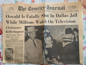 The Courier Journal Louisville, KY November 25th 1963 Front Page Oswald Shot - Picture 1 of 3