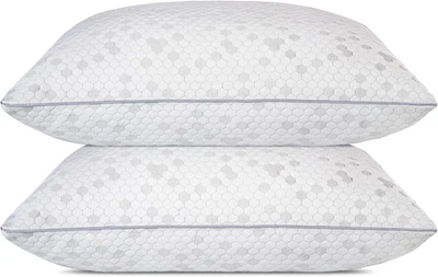 2 Bed Pillows Side Back Stomach Sleepers Comfortable Bedroom Cooling Breathable - Image 1 of 4