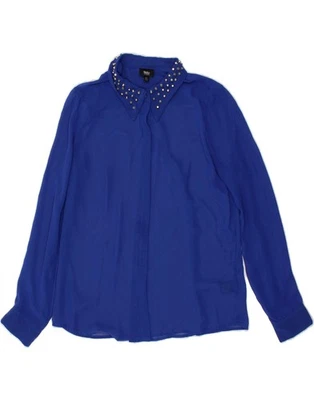 Blusa Camisa Mujer MOSSIMO UK 14 Mediana Azul Marino Poliéster CI83 Foto 1 de 4