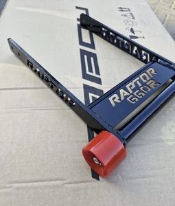 Grab roller wheelie bar quad bike Yamaha Raptor 660R Yellow Black Red Wheels - Picture 1 of 5