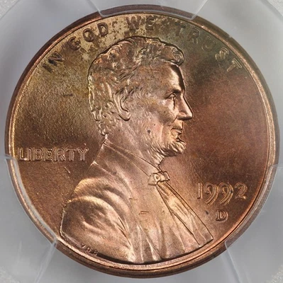 1992-D PCGS MS66RD Attractively Toned Lincoln Cent 50863950 - Image 1 of 3