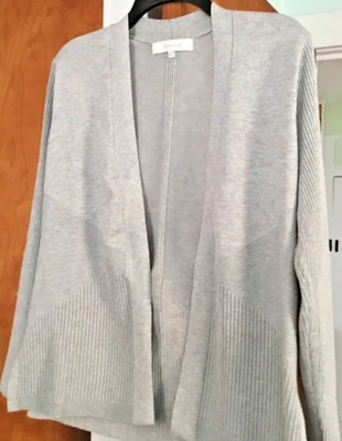 Women's Sz. M Light Gray Open Front Verve Ami Sweater NEW - Image 1 of 4