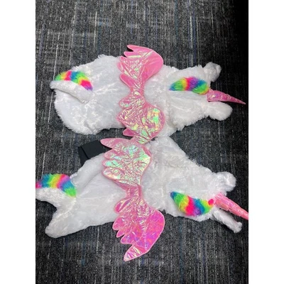 Set Of 2 Size Large Dog Unicorn Costumes Halloween Dress Up Twins Pink Wings - Image 1 of 4