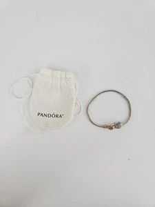 Auténtico Brazalete Pandora Serpiente, Plata Esterlina Cierre Corazón Artículo 8.5" - Imagen 1 de 4