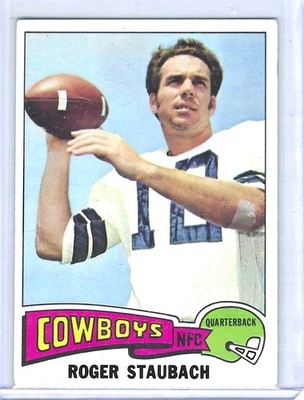 ROGER STAUBACH  "HOF"  1975  TOPPS  #145   COWBOYS / EBAY-EX/NMT - Image 1 of 2