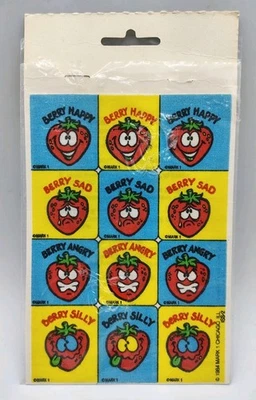 New Vintage 1980s Scratch N Sniff Iron-ables Strawberries 3M Vtg - Image 1 of 4