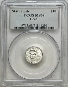 1998 Platinum Eagle States of Liberty 1/10 oz $10 PCGS MS69  - Picture 1 of 4