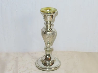 Antiker Bauernsilber Kerzenleuchter mit Bemalung! H:21cm - Bild 1 von 4