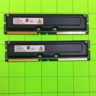 Set of (2) Infineon HYR163220G-845 A1S1031600101 64MB 800-45 (128 MB Total) R - Image 1 of 2