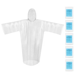 Disposable Rain Ponchos For Adults- Transparent Waterproof Ponchos With Hood,... - Picture 1 of 7