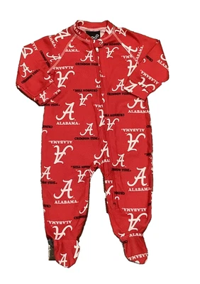 Gen 2 Alabama Pajamas Unisex Red Fleece Footed Crimson Tide NCAA Football - Image 1 of 3