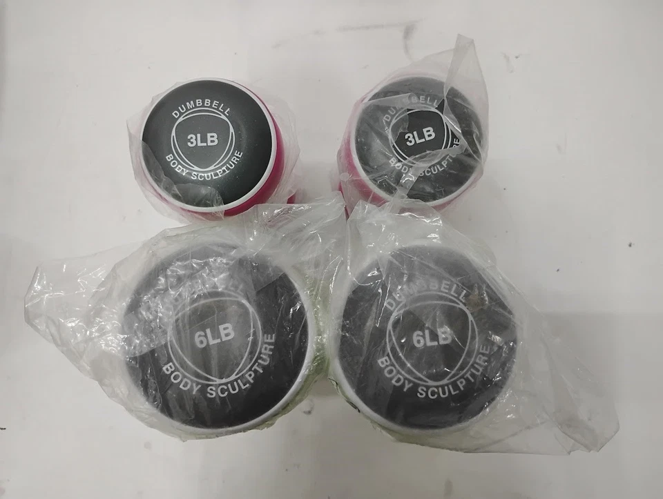 Juego de Mancuernas Escultura Corporal Incluye Pares de 3 y 6 Libras con Diseño Antirollo NUEVO  Foto 1 de 1