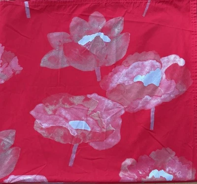 2000 Marimekko Hurmio Fabric Cloth 56”x101”OYJ SUOMI-FINLAND FUJIWO ISHIMOTO Red - Image 1 of 4