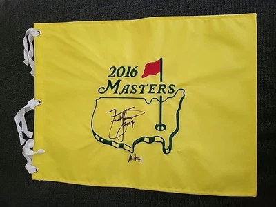 Bandera firmada por Masters 2016 Zach Johnson (personalizada) inscrita 2007 Foto 1 de 2