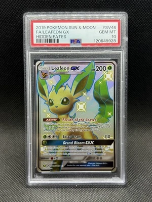 Leafeon GX SV46/SV94 - Hidden Fates - Shiny Vault Holo - PSA 10 - Image 1 of 2