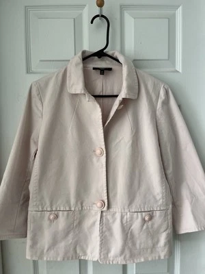 Talbots Blazer Jacket Sz 8 Petite Petal Pink Pockets Cotton Buttons Classic - Image 1 of 4