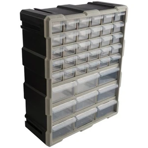 39-Drawer Plastic Small Parts Organizer Desktop or Wall Storage Drawers, Black - Picture 1 of 5