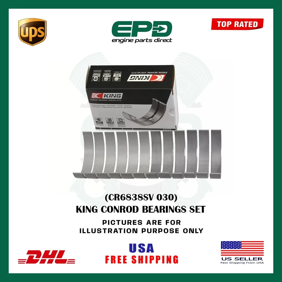 LAND ROVER DISCOVERY JAGUAR KING CONROD BEARINGS 0.75 毫米 276DT 306DT 2.7L,3.0L — 第 1/1 张图片