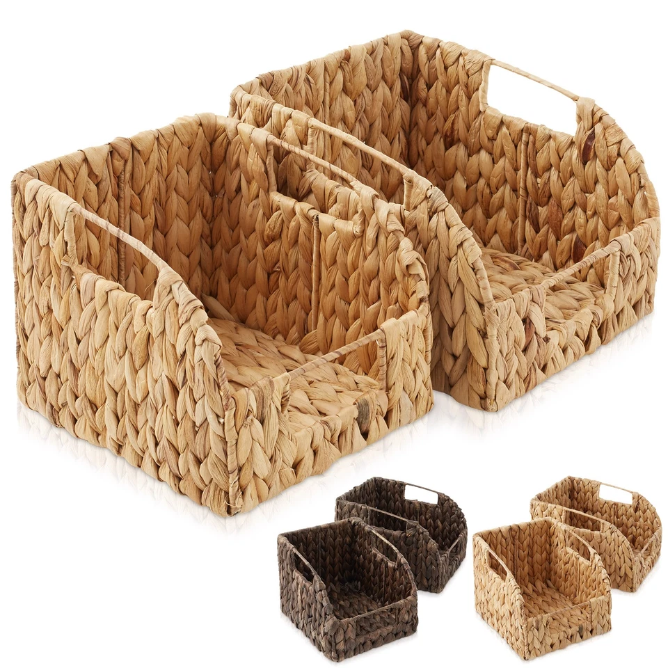 2pk Hyacinth Pantry Baskets, Wicker Kitchen Storage Bins for Cabinets, Shelves - Image 1 of 1