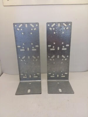 L SHAPED BRACKET 1/8" THICK 5" WIDE 4.5"X13.5" LENTGH GALVANIZED STEEL LOT OF 2