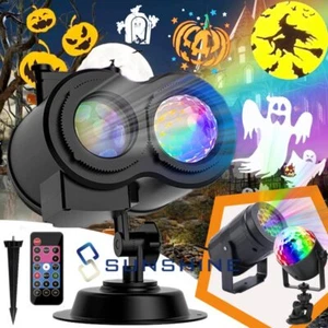 Halloween Christmas Snowflake Projector LED Moving Laser Light Outdoor Landscape - Picture 1 of 72
