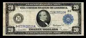 1914 Large Size $20 Federal Reserve Note Philadelphia - Picture 1 of 2