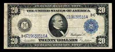 1914 Large Size $20 Federal Reserve Note Philadelphia - Image 1 of 2