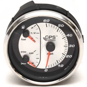 Faria Boat Oversized Multifunction Gauge GSC080C | 4 1/4 Inch Silver - Picture 1 of 3