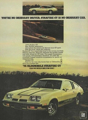 Oldsmobile Starfire GT 1976 anuncio plata revista vintage anuncio Olds 76 Foto 1 de 3