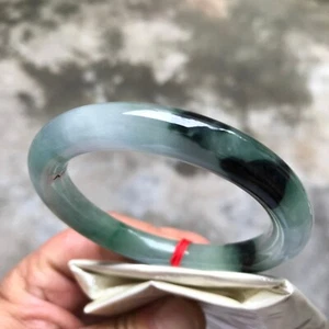 54mm Natural Ice Green Jadeite Bracelet Bangles Burma Emerald Jadeite Bracelet - Picture 1 of 15