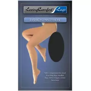 Loving Comfort Fashion Pantyhose Closed Toe 20-30mmHg (Black) Queen - Picture 1 of 2